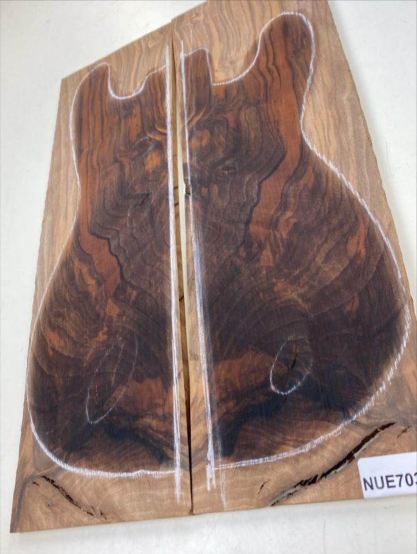 Top European Walnut figured 2-pcs., 9mm, Unique Piece #102